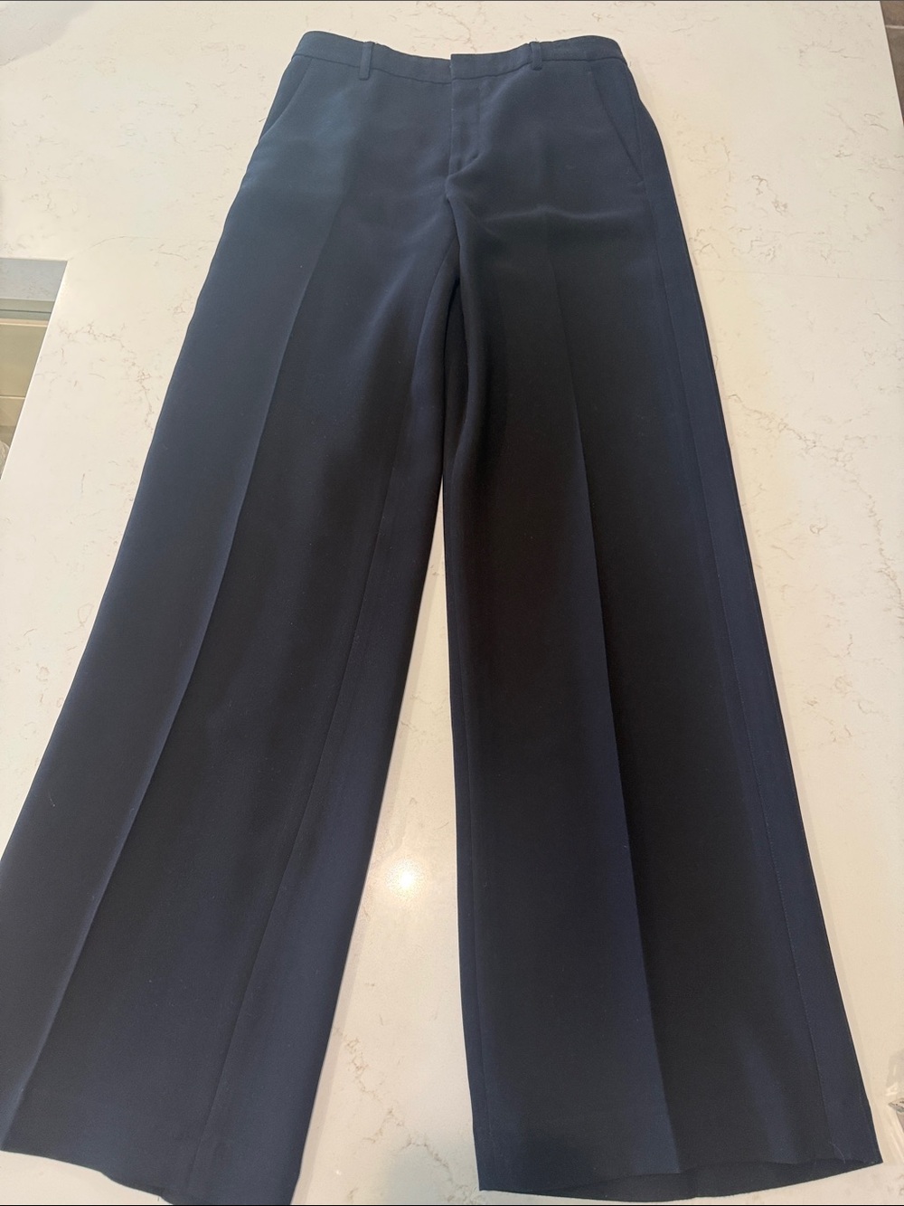 Vince Navy Wide-Leg Trousers